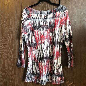 Lindi Crinkle Tunic Length Top Bell Sleeve #361